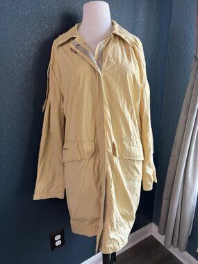Bimba Y Lola Windbreaker Jacket Yellow Beige Sz M Y2K Oversized